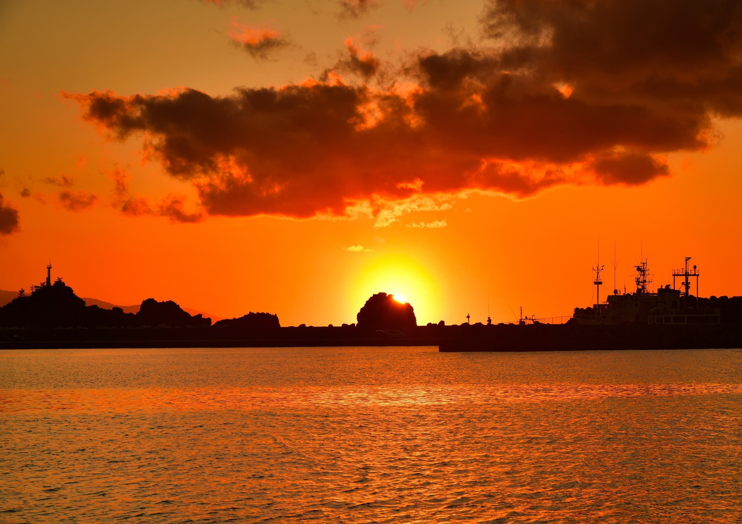 日本海に沈む夕日