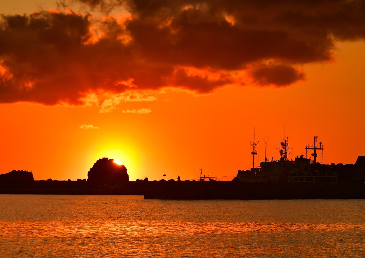 小泊の夕日